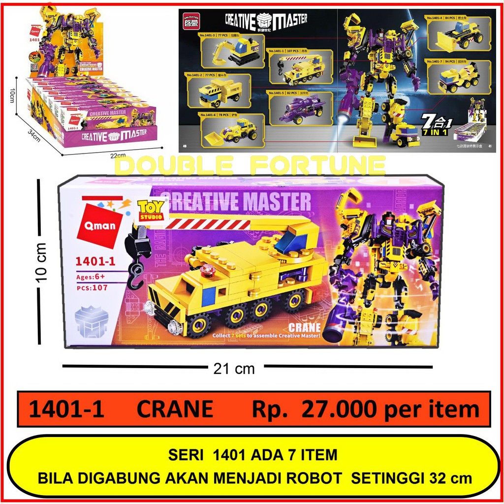 MAINAN QMAN BRICKS LEGO 1401-1 CRANE
