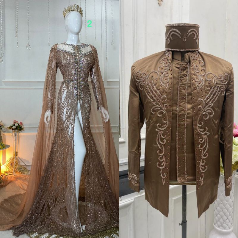 COUPLE KEBAYA PRANCISAN MODERN//KEBAYA MODEL TERBARU FULL PAYET //KEBAYA AKAD MEWAH