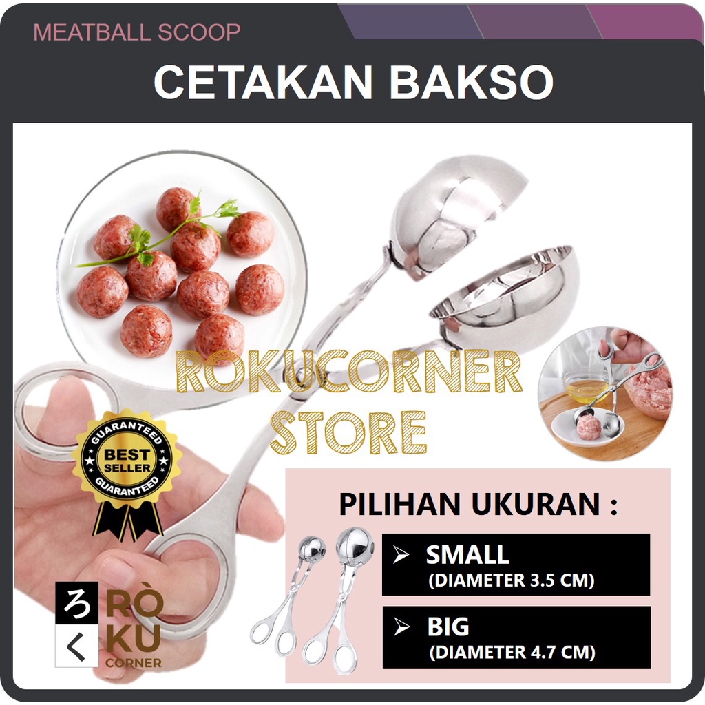 Cetakan Bakso Stainless Bulat Meatball Maker Sendok Cetak Pentol Baso