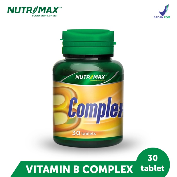 NUTRIMAX VITAMIN B COMPLEX KOMPLEKS NUTRISI OTAK SARAF NAFSU MAKAN KELELAHAN PENCERNAAN IMUNITAS 30 TABLET