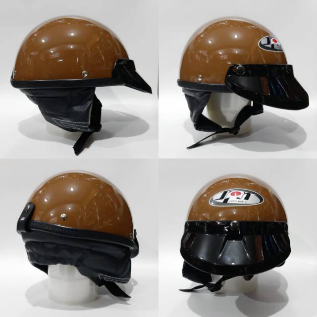 Helm jpn classic cetok CHIP coklat gloss