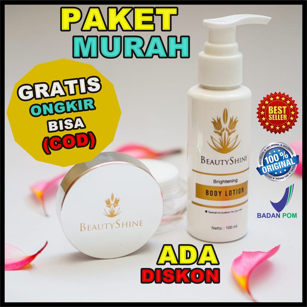 BEAUTY SHINE BODY LOTION,CREAM/KRIM/CREM BEAUTY SHINE&PAKET BEAUTYSHINE ORIGINAL 100% PEMUTIH BADAN