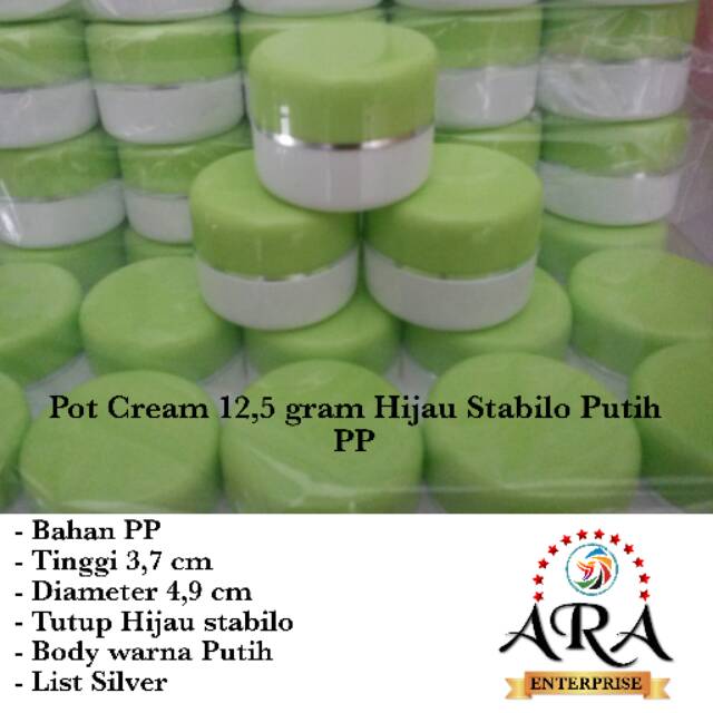 

Pot Wadah Cream 12,5 gram Hijau Stabilo Putih (1 pack isi 25pcs)