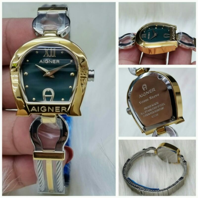 Jam Tangan Wanita Aigner Verona Nuovo Batre Stainless Steel Kualitas Original Plus Box Aigner