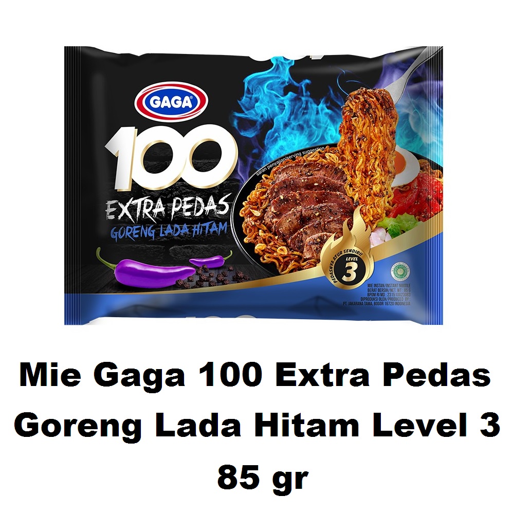 

Mie Gaga 100 Extra Pedas Goreng Lada Hitam Level 3 85 gr
