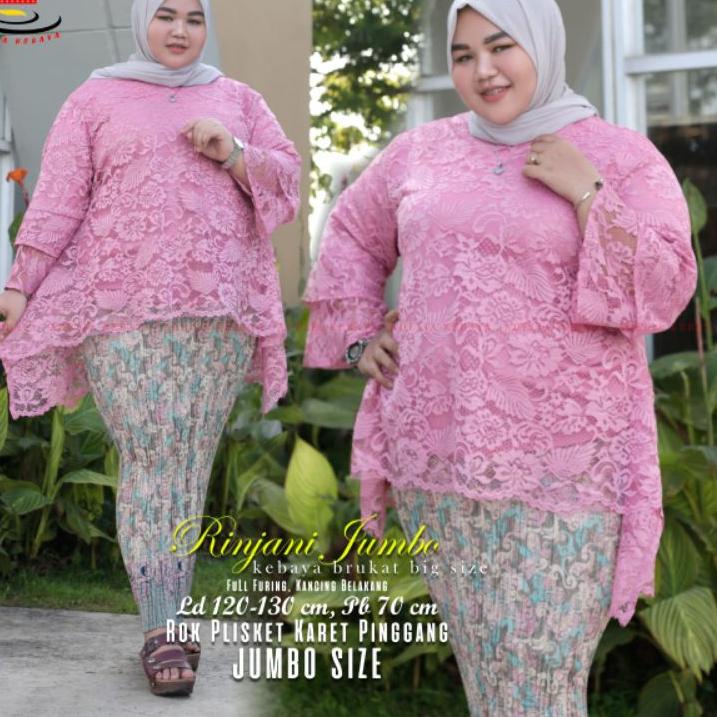 SET KEBAYA JUMBO LD 130 — KEBAYA RINJANI BIGE SIZE — KEBAYA JUMBO
