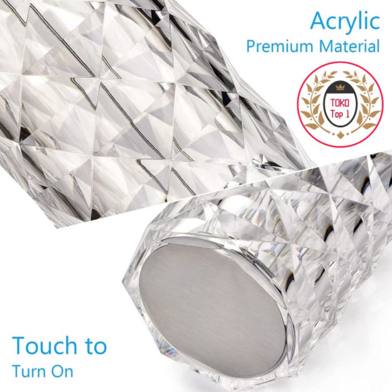 LAMPU MEJA CRYSTAL  / LAMPU LED CRYSTAL DIAMOND TABEL LAMPU 12 WARNA  / 12 COLOUR LIGHT RGB / LAMPU MEJA REMOT