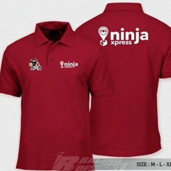 kaos polo t-shirt ninja expres maroon