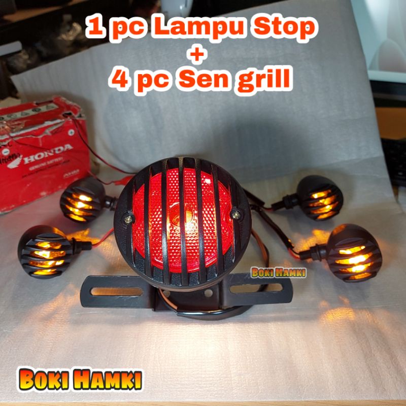 Lampu Stop dan sen Grill sen Japstyle w175 XSR Tiger Mega pro rxking stop lamp vider grill japstyle 