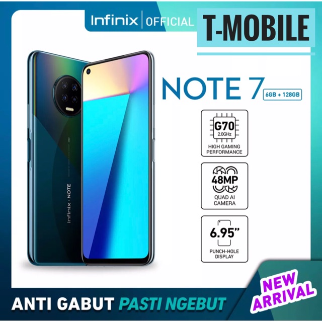 INFINIX NOTE 7 RAM 6GB 128GB / RAM 6/128GB - AETHER BLACK - GRS RESMI INFINIX