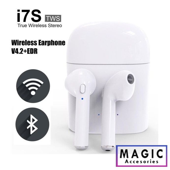 Headset - Earphone bluetooth i7S Tws 4.2 / i7s Twins Double Headset-Putih