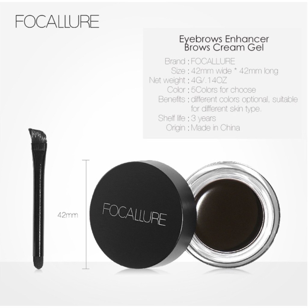 FOCALLURE Eyebrow Cream Gel waterproof Pensil Alis-kosmetik Mata