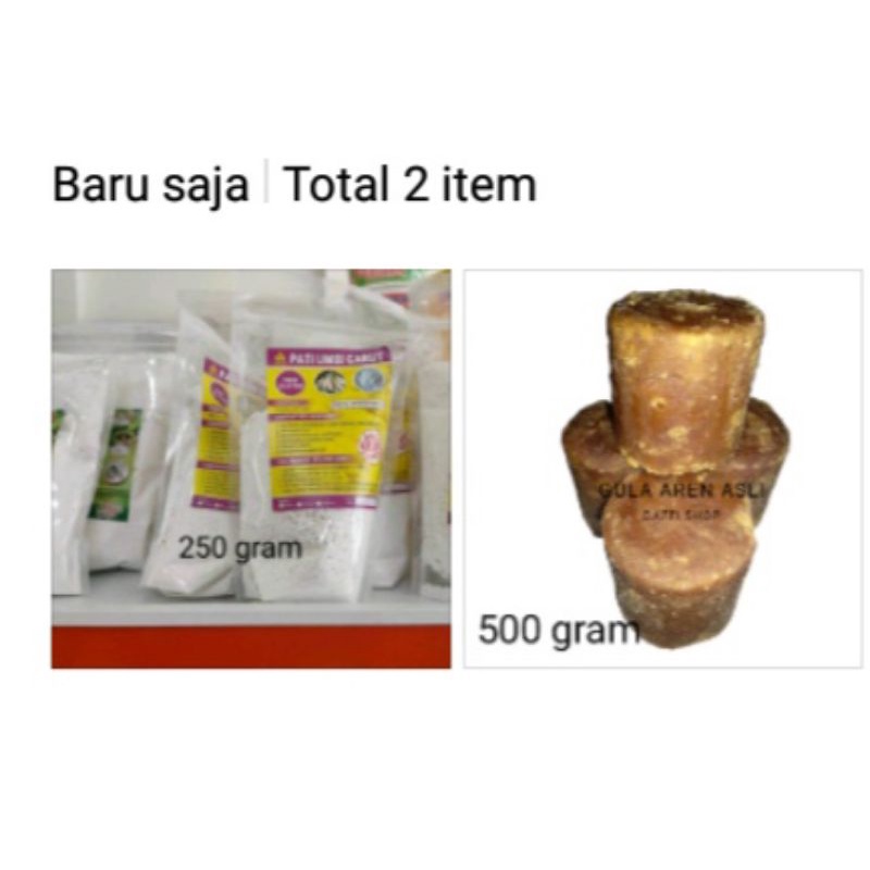 

Paket hemat tepung pati garut + Gula aren padat