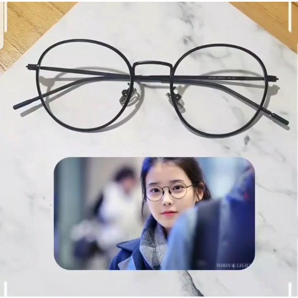 Frame Kacamata Bulat Korea Minus Plus Silinder Antiradiasi Kacamata Pria Wanita Premium