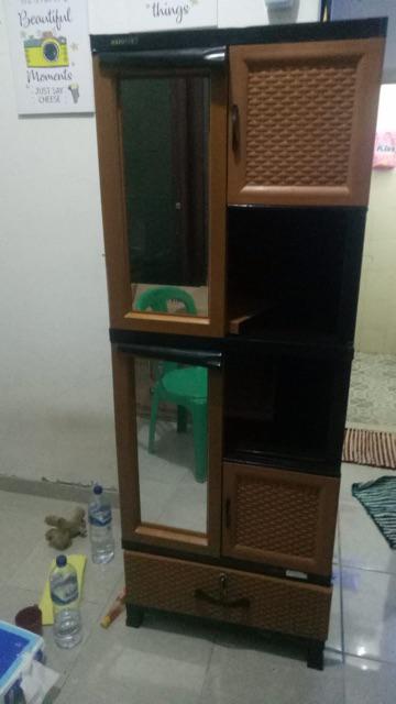 Khusus Kargo Lemari  4pintu 1 Laci Rotan Napolly