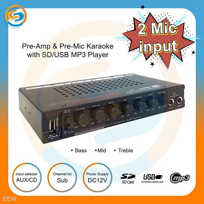 parametrik Pre amp parametric usb digital karaoke car audio system eew