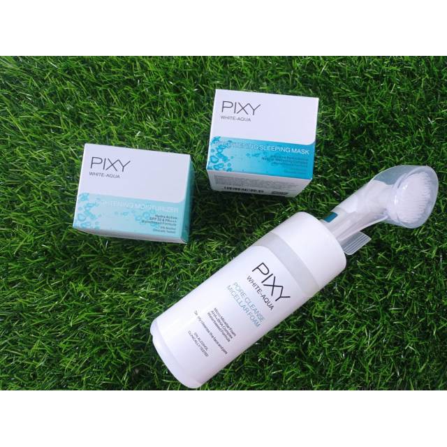 PROMO PAKET PIXY  BRIGHTENING SLEEPING MASK (DAY KECIL+NIGHT KECIL + AQUA PORE CLENSE MICELLAR FOAM)/PIXY/PAKET PIXY