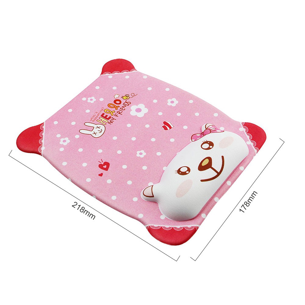 Lucu Kartun Silikon Gelang Mouse Pad Lembut Memory Foam Comfort Wrist Rest Support Mouse Mat