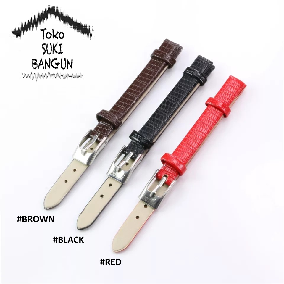 TALI JAM 8mm Leather CROCODILE Pattern Shining Watch Band Strap