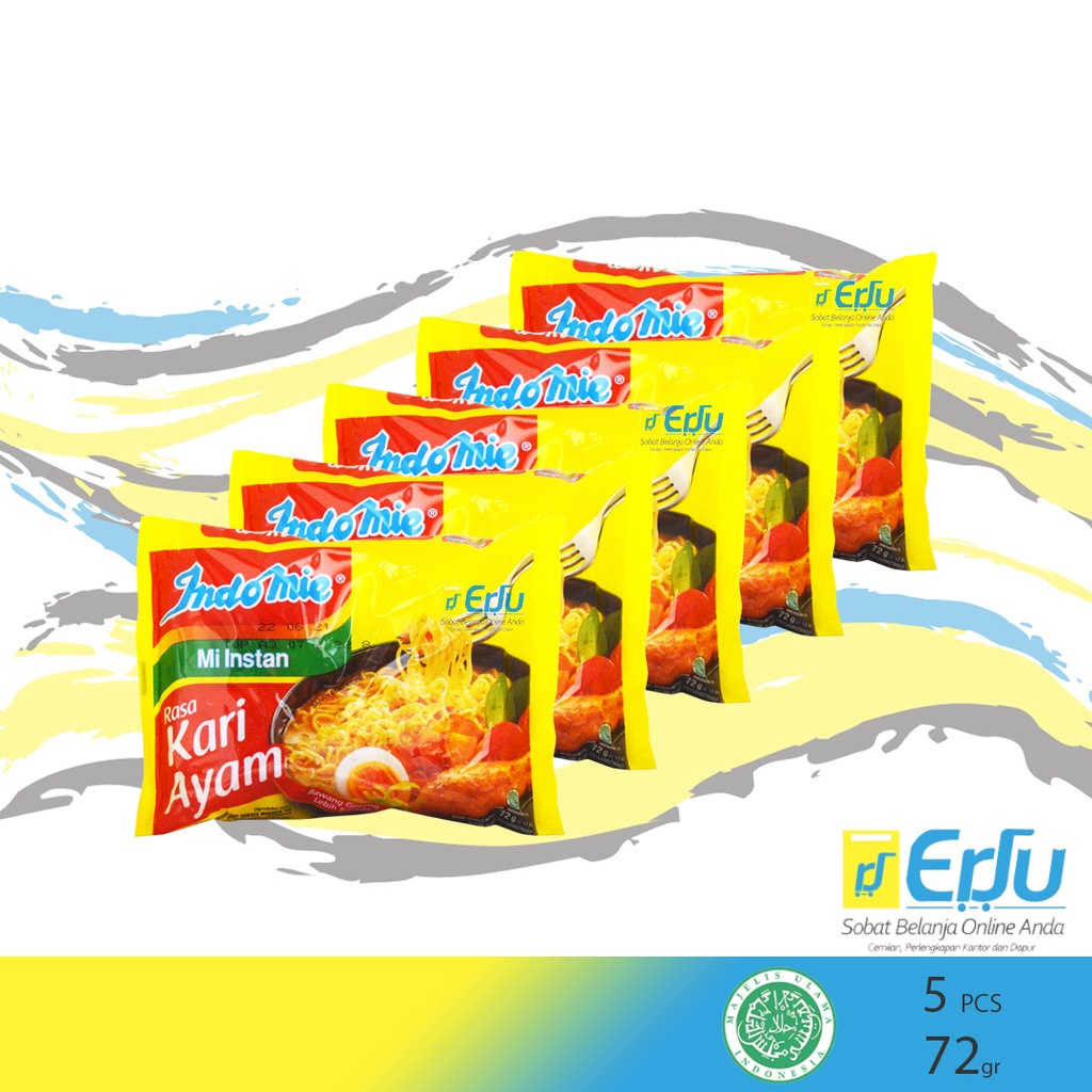 

5PCS Indomie Kuah Kari Ayam Mie Instan Kuah Halal - 5pcs x 72gr