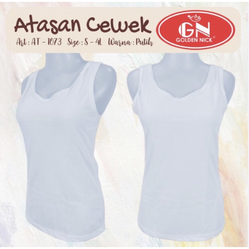 Singlet Wanita Golden Nick AT1073 | Kaos Dalam Jumbo Katun Lembut Ukuran XXL-XXXL