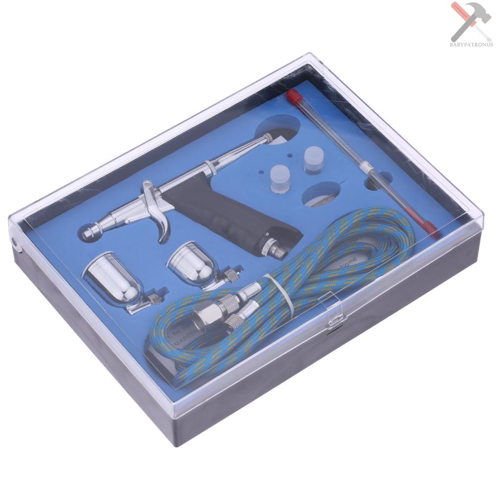 Kkmoon Set Pistol Trigger Airbrush Profesional Dengan Selang 3 Tip 2 Cup Untuk Melukis Tato Manicure