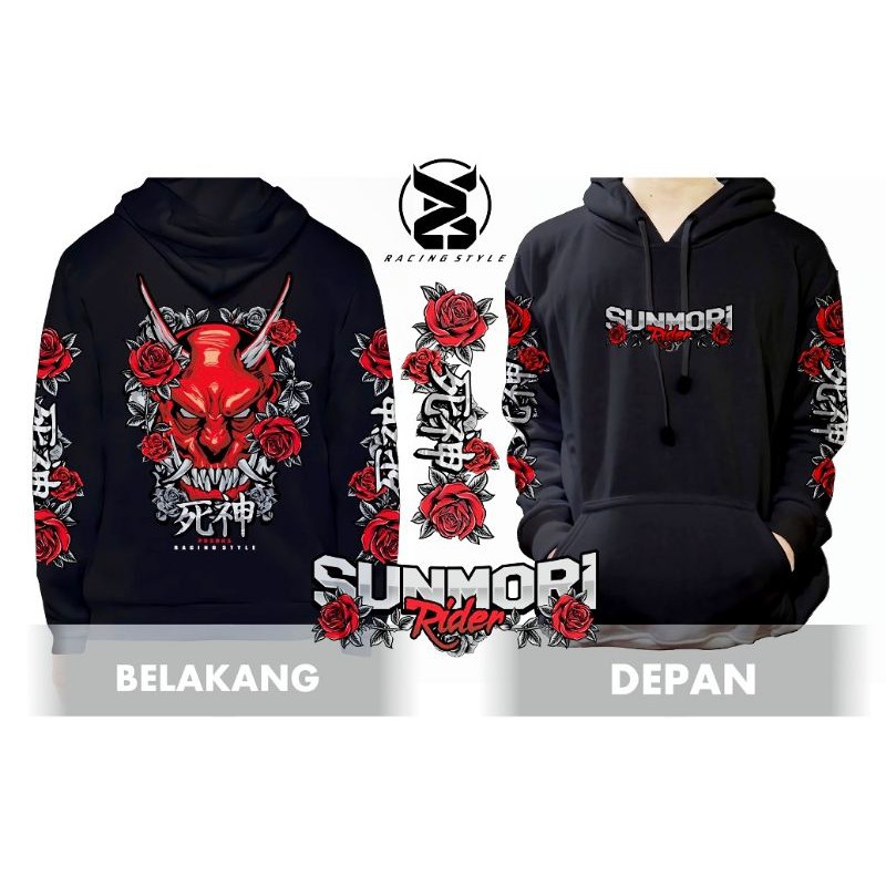 HOODIE SUNMORI DEVIL ROSE FLOWERS SHINIGAMI