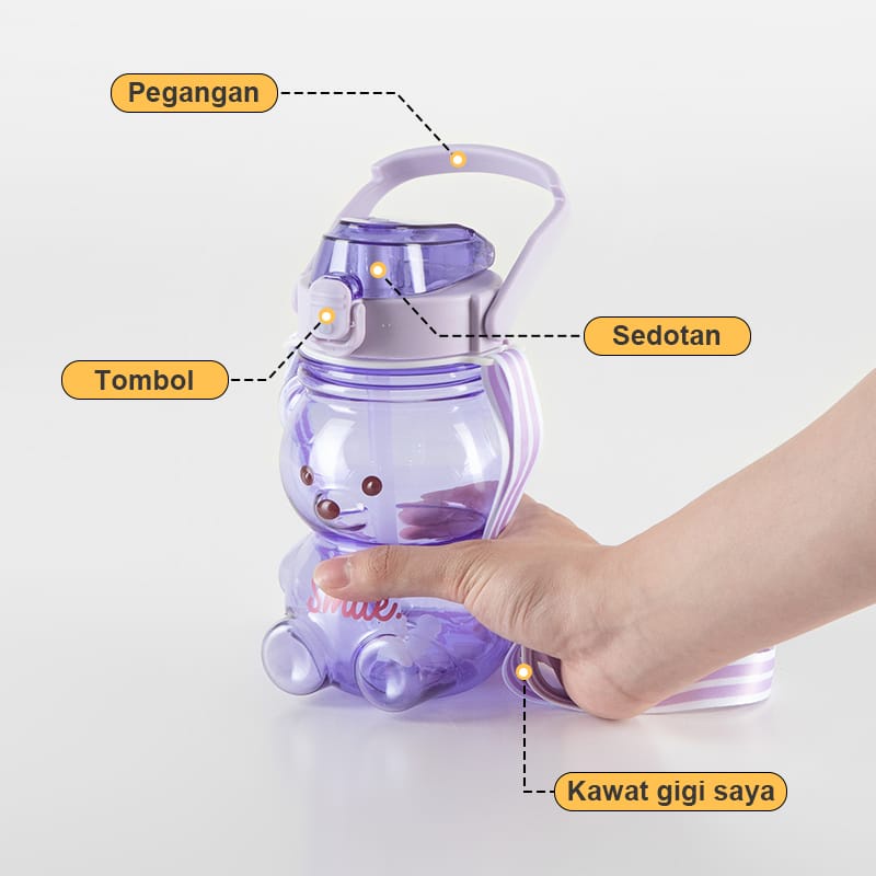 Botol Minum Boneka Botol Gemoy Bening Botol Viral Gradasi Pastel Motivasi Anak - DuniaRumah88