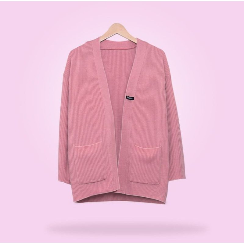 kardigan oversize outer rajut wanita-Dusty