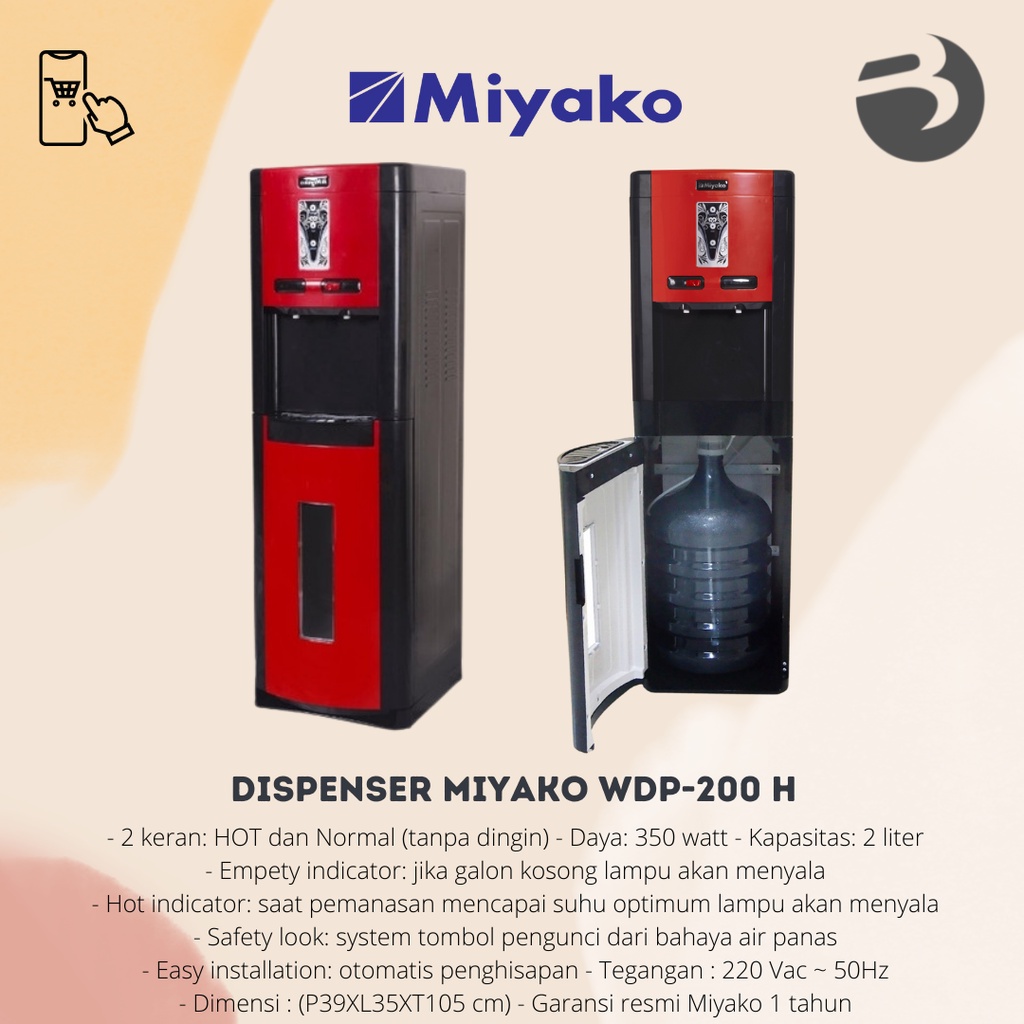 DISPENSER TINGGI MIYAKO WDP200 GALON BAWAH