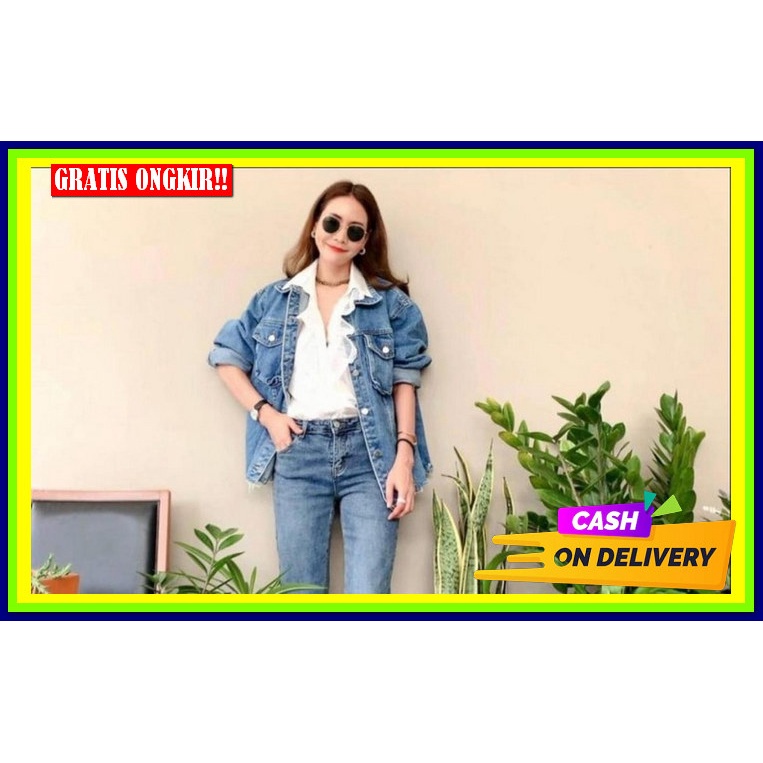 Jaket Jeans Wanita Oversize Jeket Remaja Cewek Kekinian Jeket Jeans Remaja Premium Murah Jkt Jens Ce