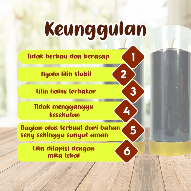 Lilin Lotus Hitam Serbaguna Pilar 1/2 Kati Sepasang