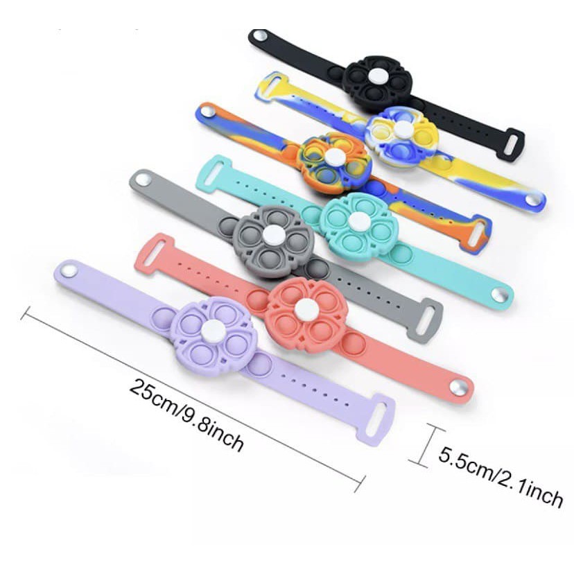 Fidget Spinner Gelang Pop It Bracelet Wristband Fidget Toys Tiktok New Squishy Mainan Anak Viral