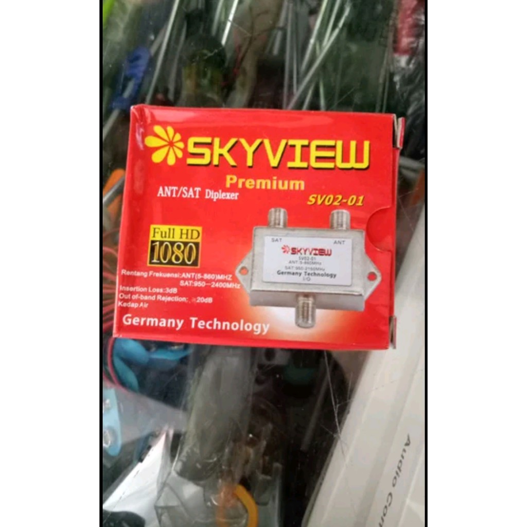 Splitter 2 way splitter skyview pencabang paralel antena 2 TV