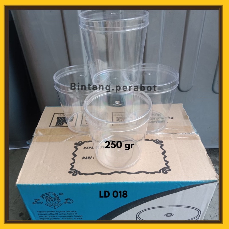 Jual Toples Bulat Deliced LD-018 Ukuran 250 gr / Toples Kue Kering