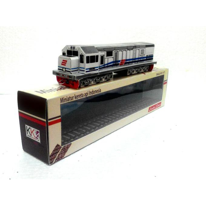 M963- Miniatur Kereta Api Indonesia - Lokomotif Cc201 Putih Biru