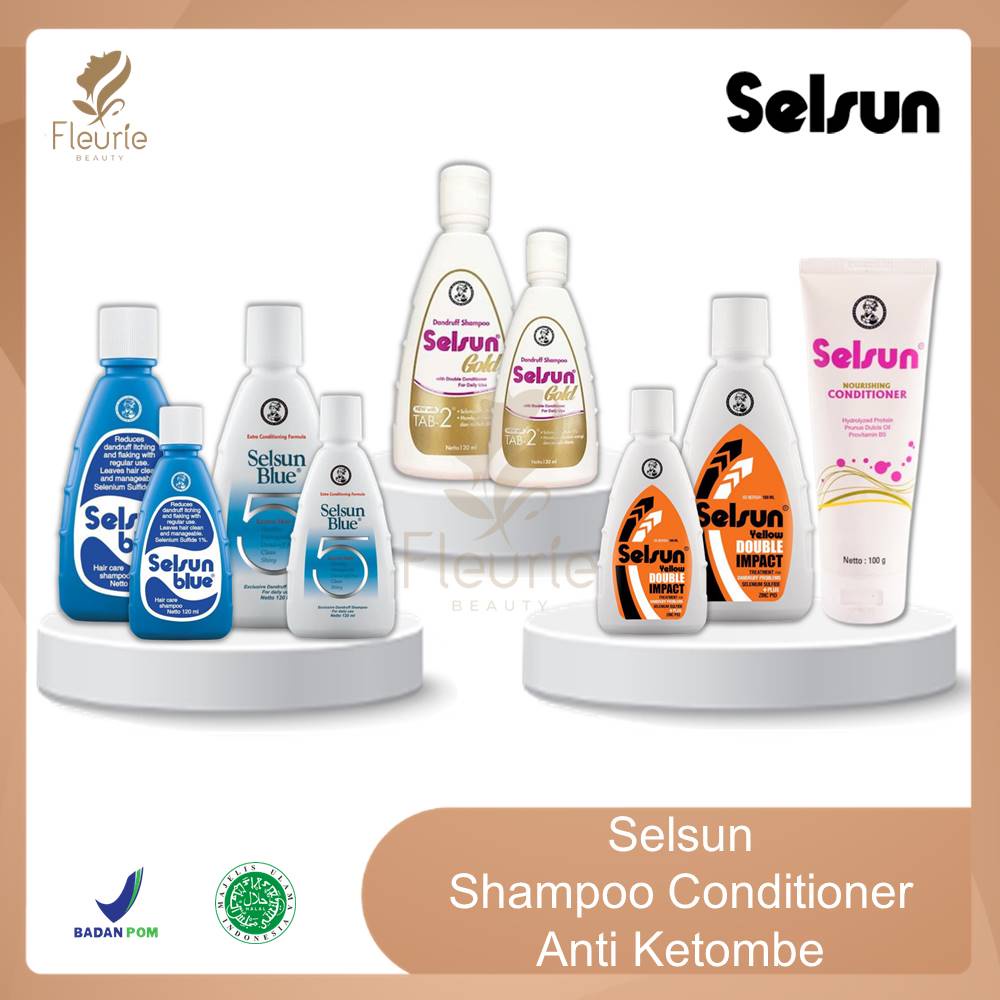 Selsun Shampoo Conditioner Anti Ketombe - Selsun Blue 5 /Yellow Double Impact/Gold/Nourishing Conditioner Original BPOM