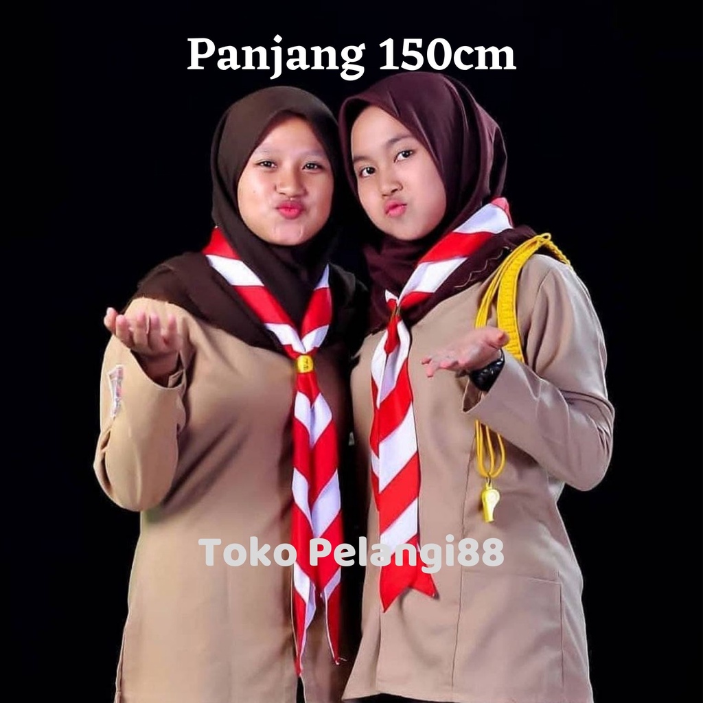 Hasduk Kacu Pramuka 150cm Merah putih Murah Siaga Penggalang Penegak Pembina Panjang