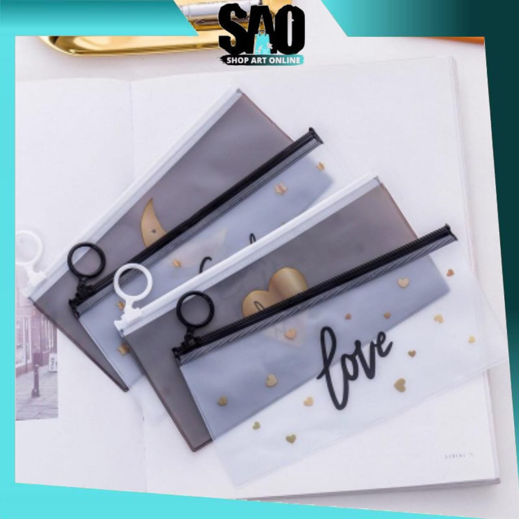 

SAO - S652 Tempat Pensil Transparan Zip Tempat Kosmetik Zip Pouch Sleting Transparan Serbaguna