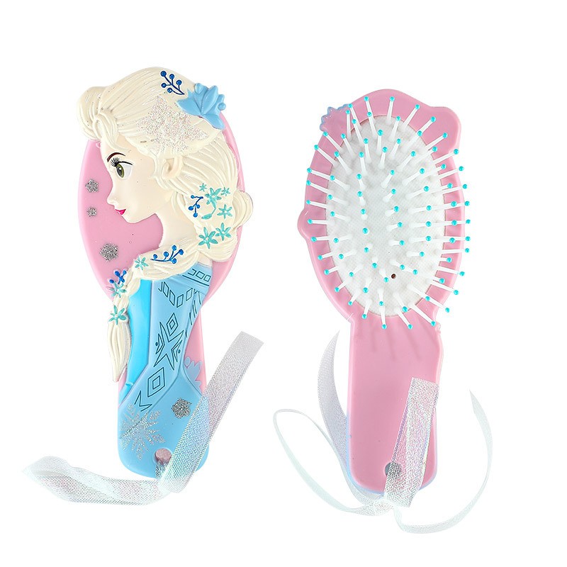 Sisir Lucu 3D Pijat Ion Negatif Anti Statis Frozen Princess Disney Kartun Bahan Plastik