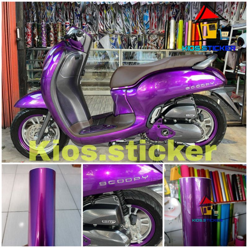 Jual Stiker Skotlet Ungu Metalik Candy Sticker Candy Tone Violet Stiker