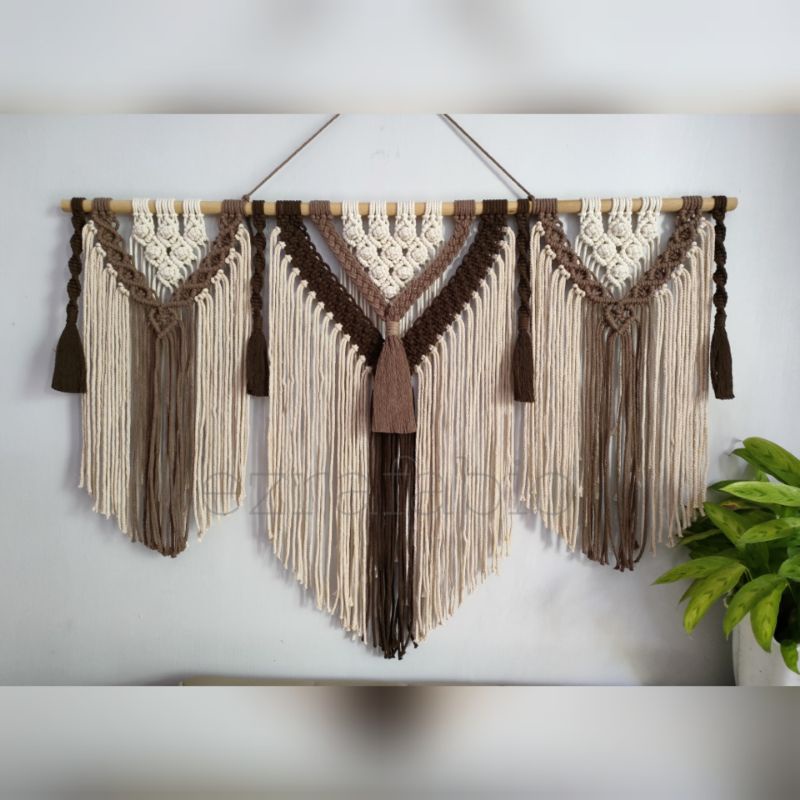 Macrame Wall Hanging Dekorasi Dinding 80X65Cm