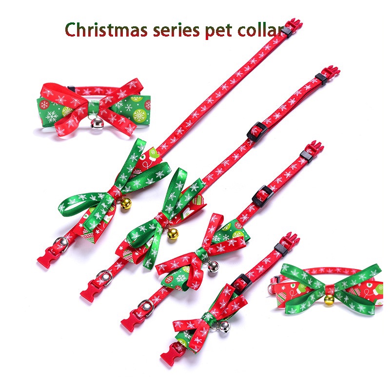 New Bow Tie  Bell  Bow Tie  Christmas Series  Pet Collar  Cat Collar Cat with Pet Supplies