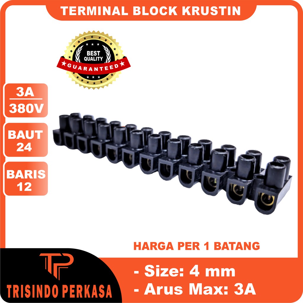 Terminal Krustin 4mm 3Ampere Hitam Klustin Blok