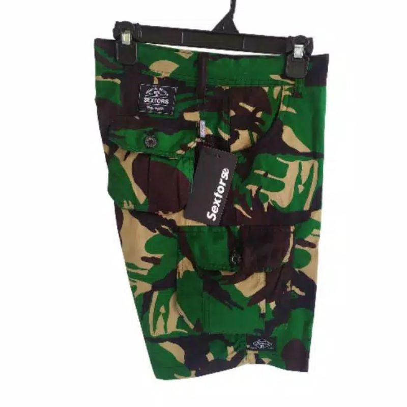 Celana Pendek Pria Cowok Cargo Dorang loreng big size jumbo Sextors army hijau Premium Quality