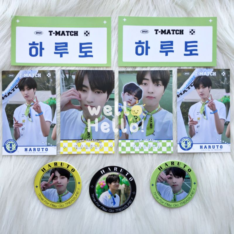 Official Treasure Merch T-match Haruto set ID Card Holder White Blue Round Photocard md tmatch