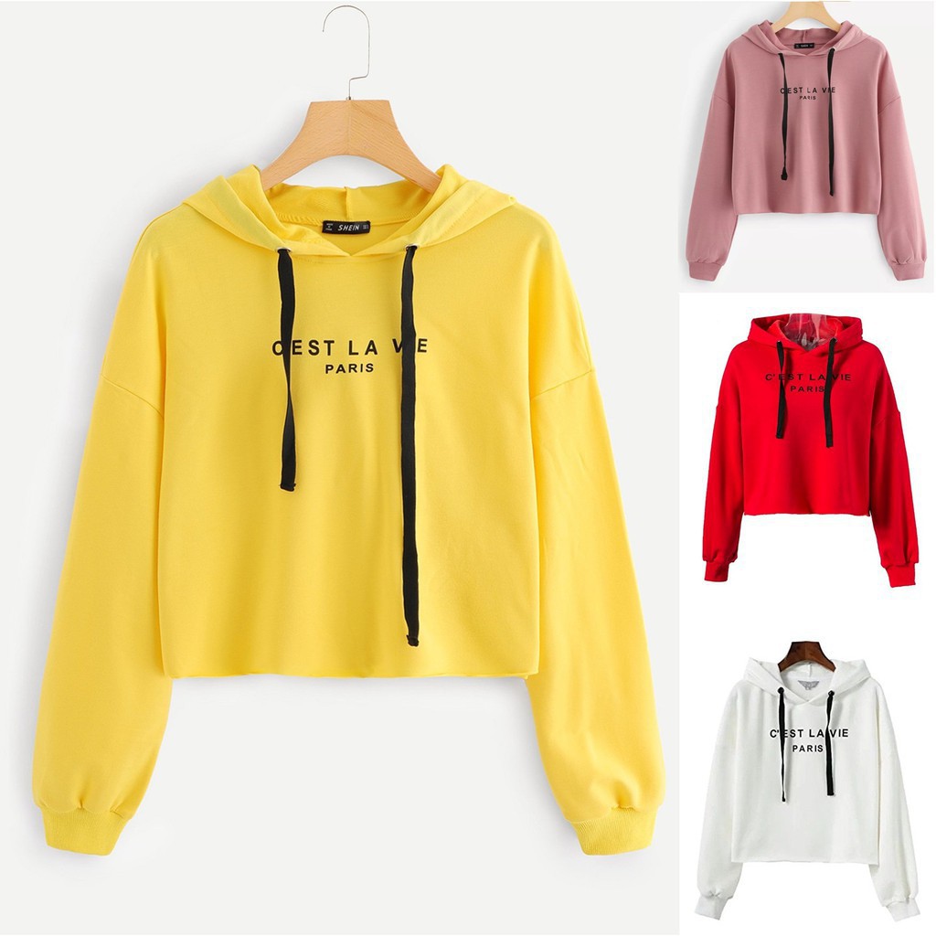 Bess - Sweater Hoodie Crop Murah / Sweater Hoodie Crop C'EST LA VIE PARIS