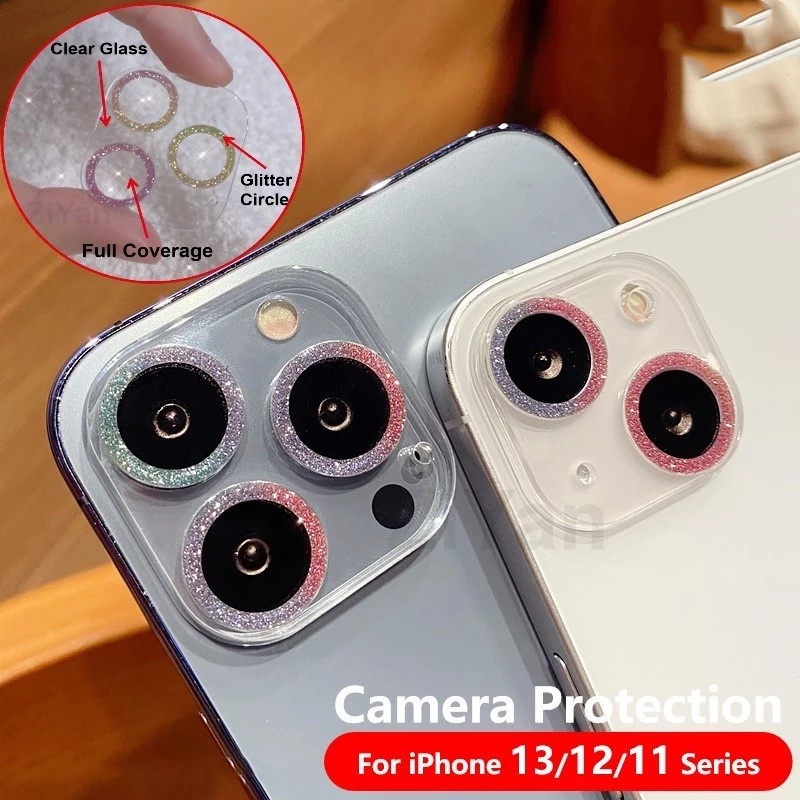 Case Pelindung Lensa Kamera Aksen Glitter Berlian Untuk IPhone 13 12 11 14 Pro Max Mini 14 Plus 13 Pro 12Pro 13Promax