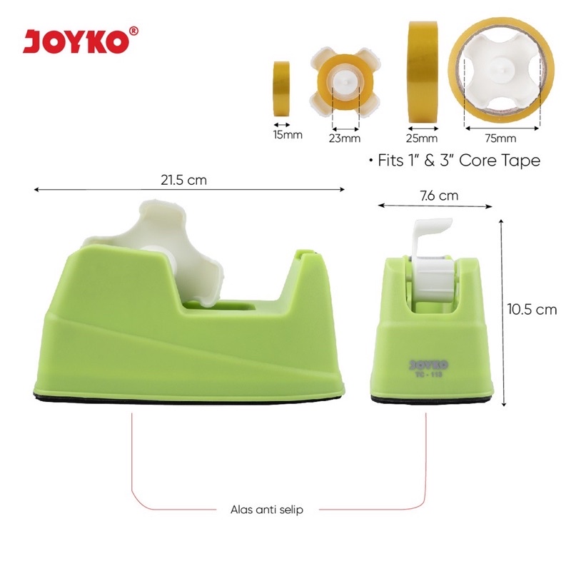 Tape Dispenser Tempat Isolasi 1inchi 0.5inchi JOYKO TD-103 / TC-113