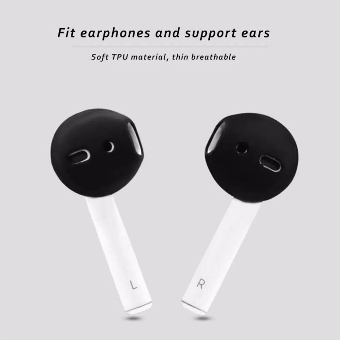 PROMO AIRPODS For Apple Airpods Silicone in-ear Headset Earbuds Cover - Hitam TERMURAH TERLARIS TERBARU PRO BERGARANSI ORIGINAL MURAH I4O0